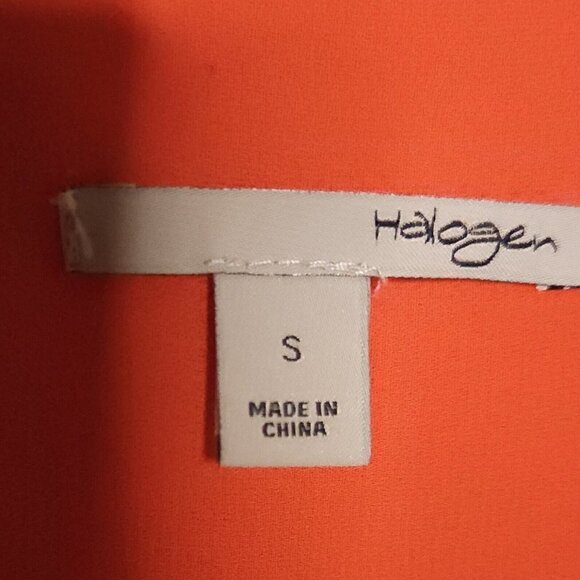 Halogen Womens Orange Open Front Faux Wrap Sleeveless Top Small - Picture 4 of 6